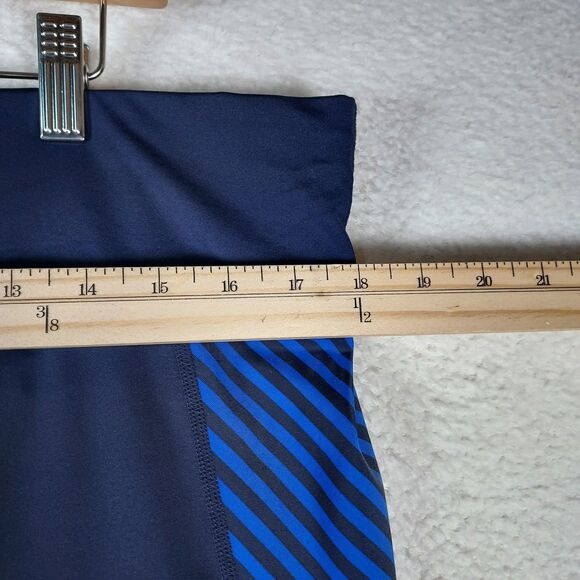 Athleta Women’s Blue Stripe Mesh Pocket Athletic Leggings Size XL Nylon Blend - Picture 6 of 10
